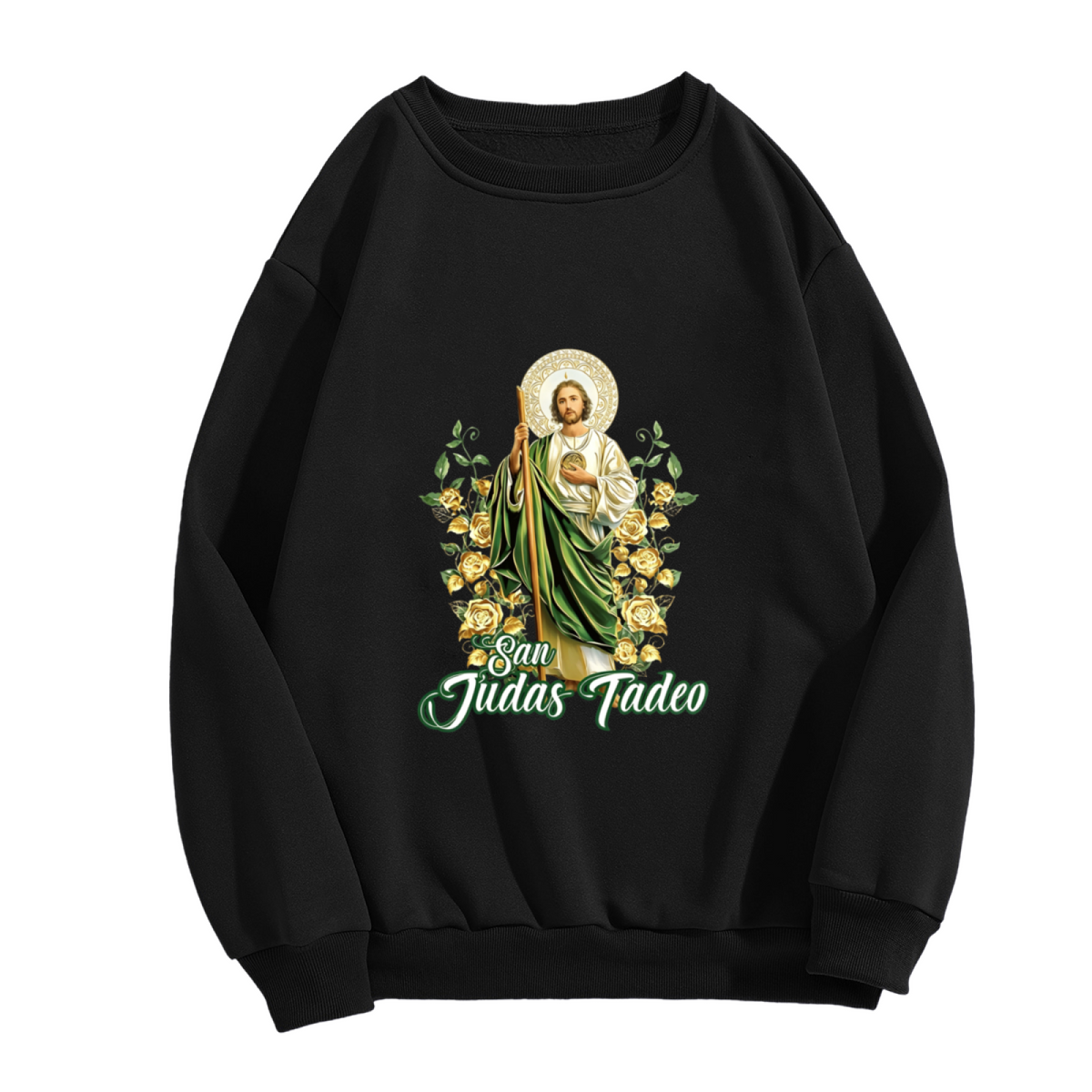 San Judas Tadeo Religious Saint Graphic Crewneck Sweatshirt