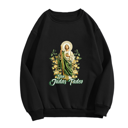 San Judas Tadeo Religious Saint Graphic Crewneck Sweatshirt