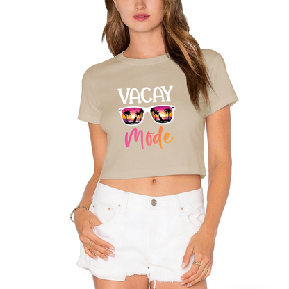 Vacay Mode Beach Sunglasses Summer Crop Tee