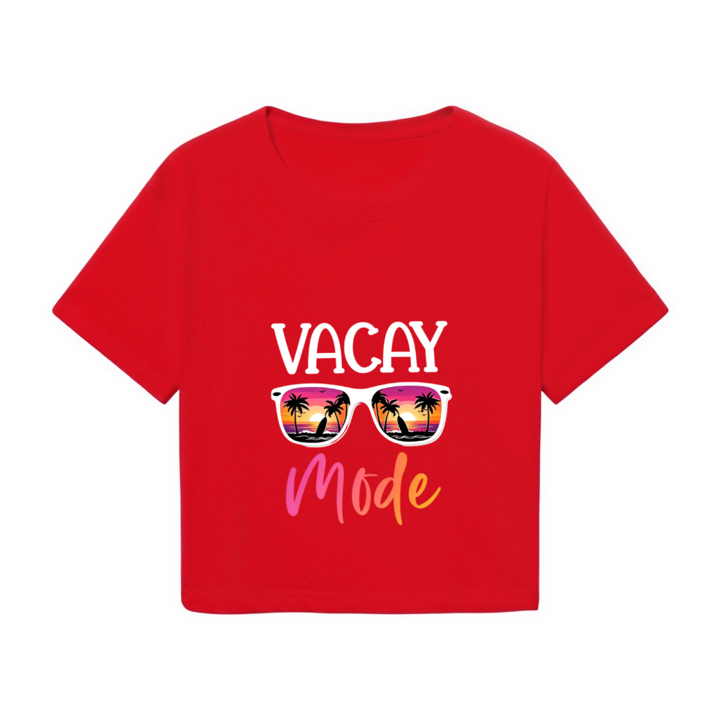 Vacay Mode Beach Sunglasses Summer Crop Tee