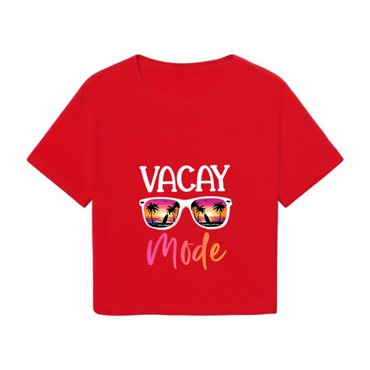 Vacay Mode Beach Sunglasses Summer Crop Tee