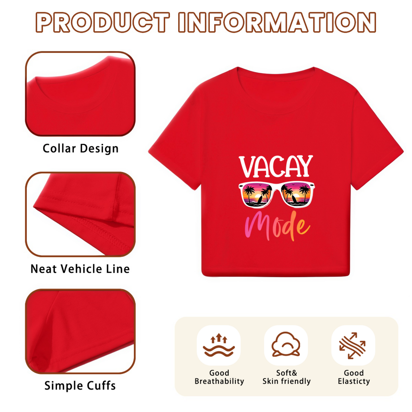 Vacay Mode Beach Sunglasses Summer Crop Tee