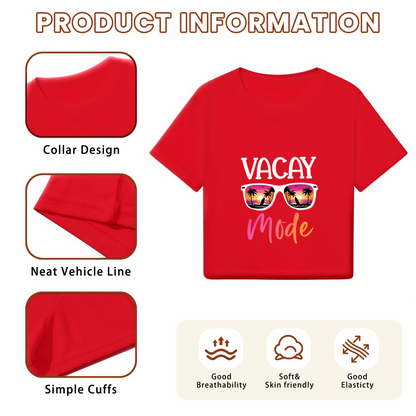Vacay Mode Beach Sunglasses Summer Crop Tee