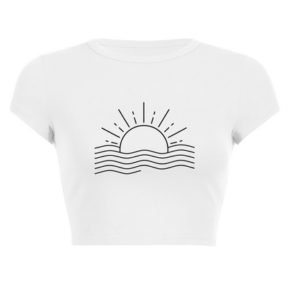 Y2K Cherry Lips Bold Red Graphic Crop Tee