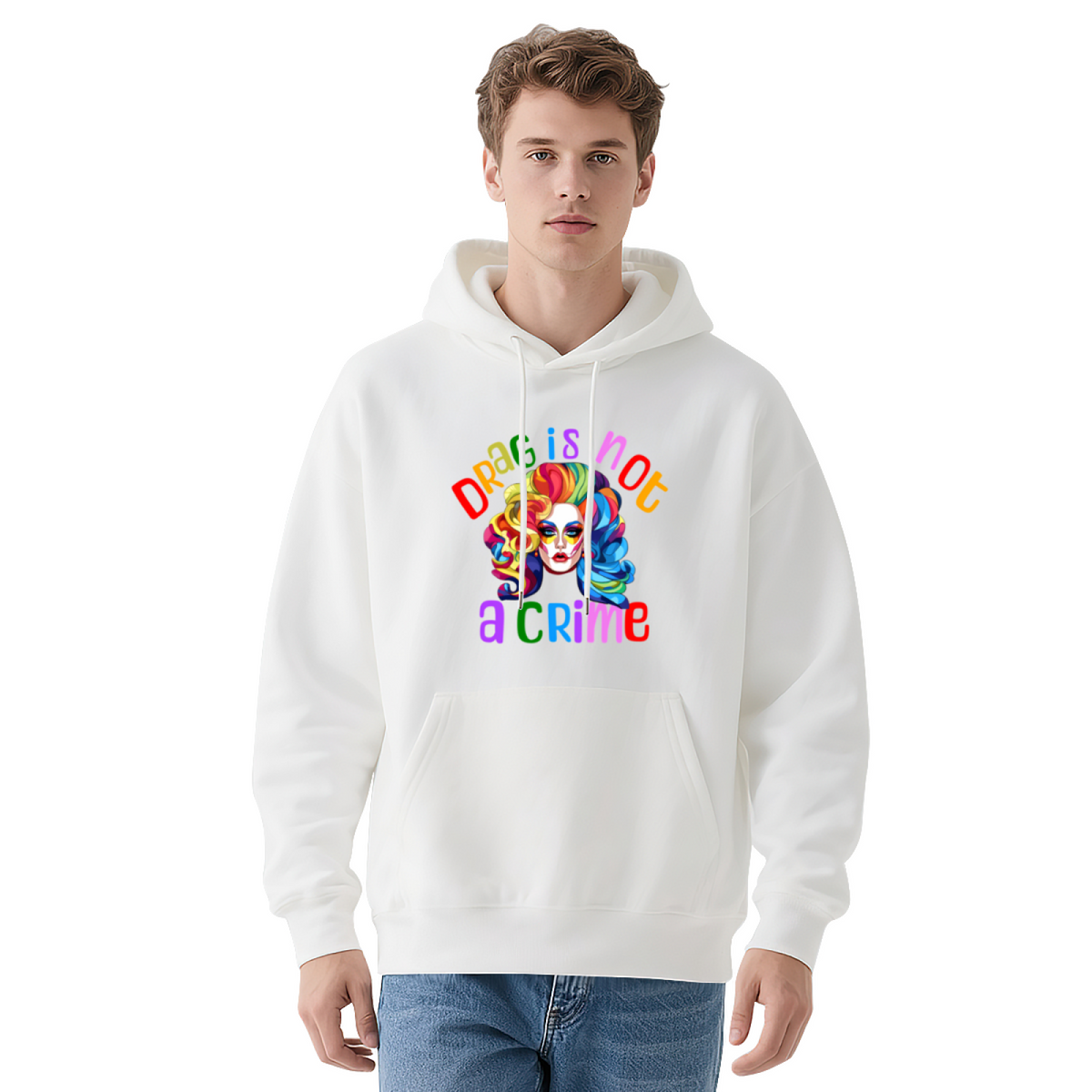 Bold Rainbow Drag Is Not A Crime Red Hoodie, Soft Comfort For Pride Daily Outfit