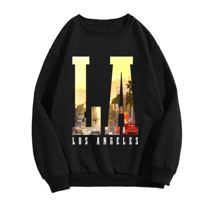 Los Angeles LA City Scenery Retro Graphic Crewneck Sweatshirt