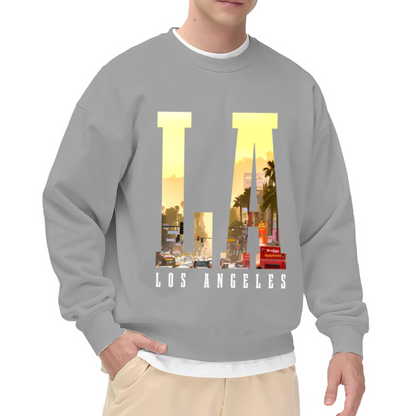Los Angeles LA City Scenery Retro Graphic Crewneck Sweatshirt