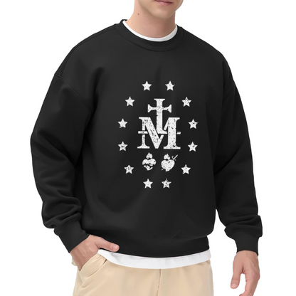 Vintage Cross?M Monogram Poker Symbols Retro Graphic Crew Neck Sweatshirt