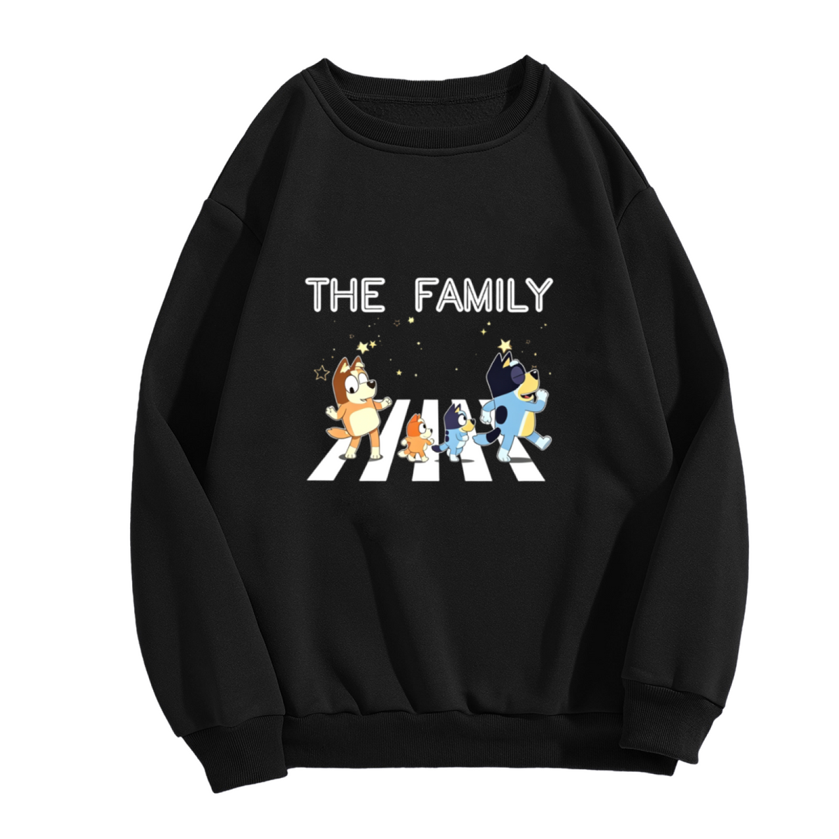 The Family Bluey Abbey Road Parody Cartoon Crewneck Sweatshirt