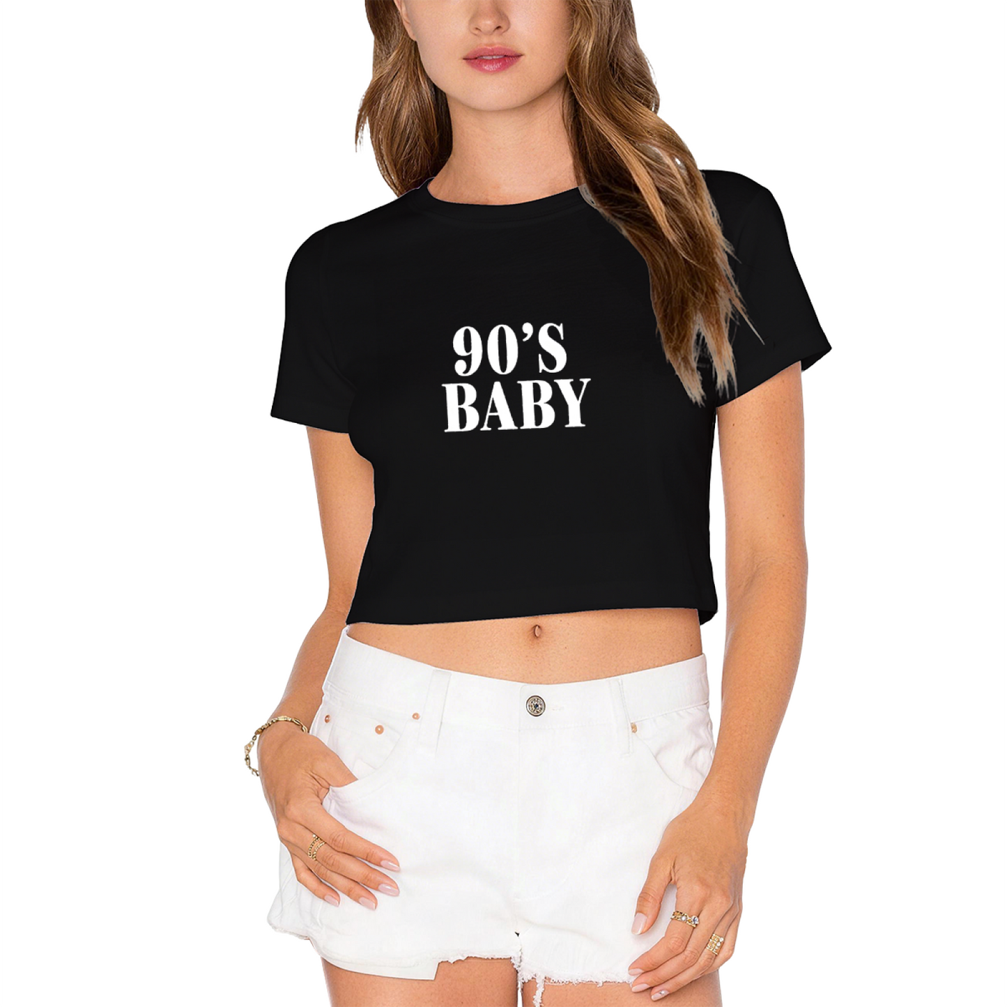 Retro 90¡¯s  Bold Red Crop Top ¨C Y2K Nostalgia Statement Tee