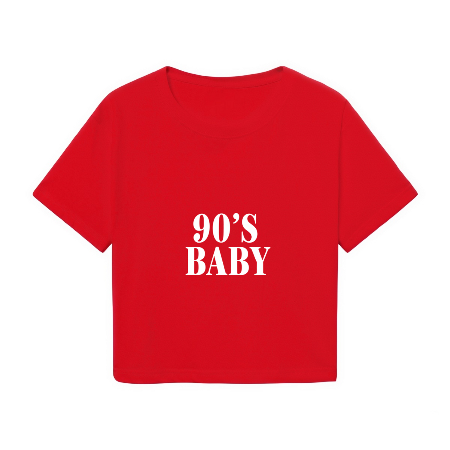 Retro 90¡¯s  Bold Red Crop Top ¨C Y2K Nostalgia Statement Tee
