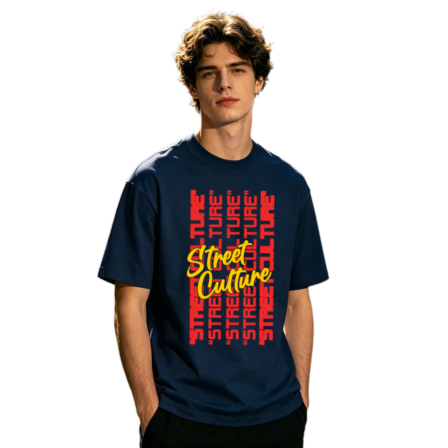 Men's Stacked Street Culture Text Hip Hop Urban Graphic Tee