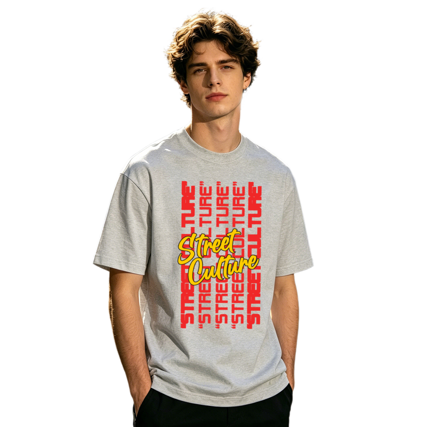 Men's Stacked Street Culture Text Hip Hop Urban Graphic Tee