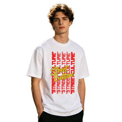 Men's Stacked Street Culture Text Hip Hop Urban Graphic Tee
