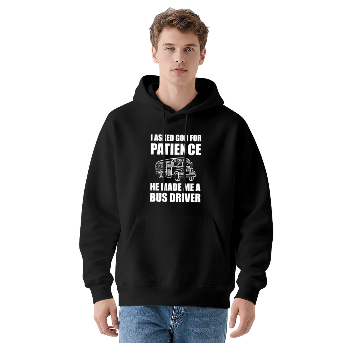 Bus Driver Prayer Slogan Navy Hoodie