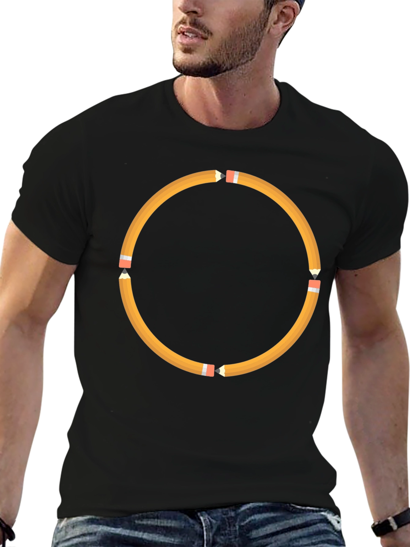 Pencil Circle Black T-Shirt