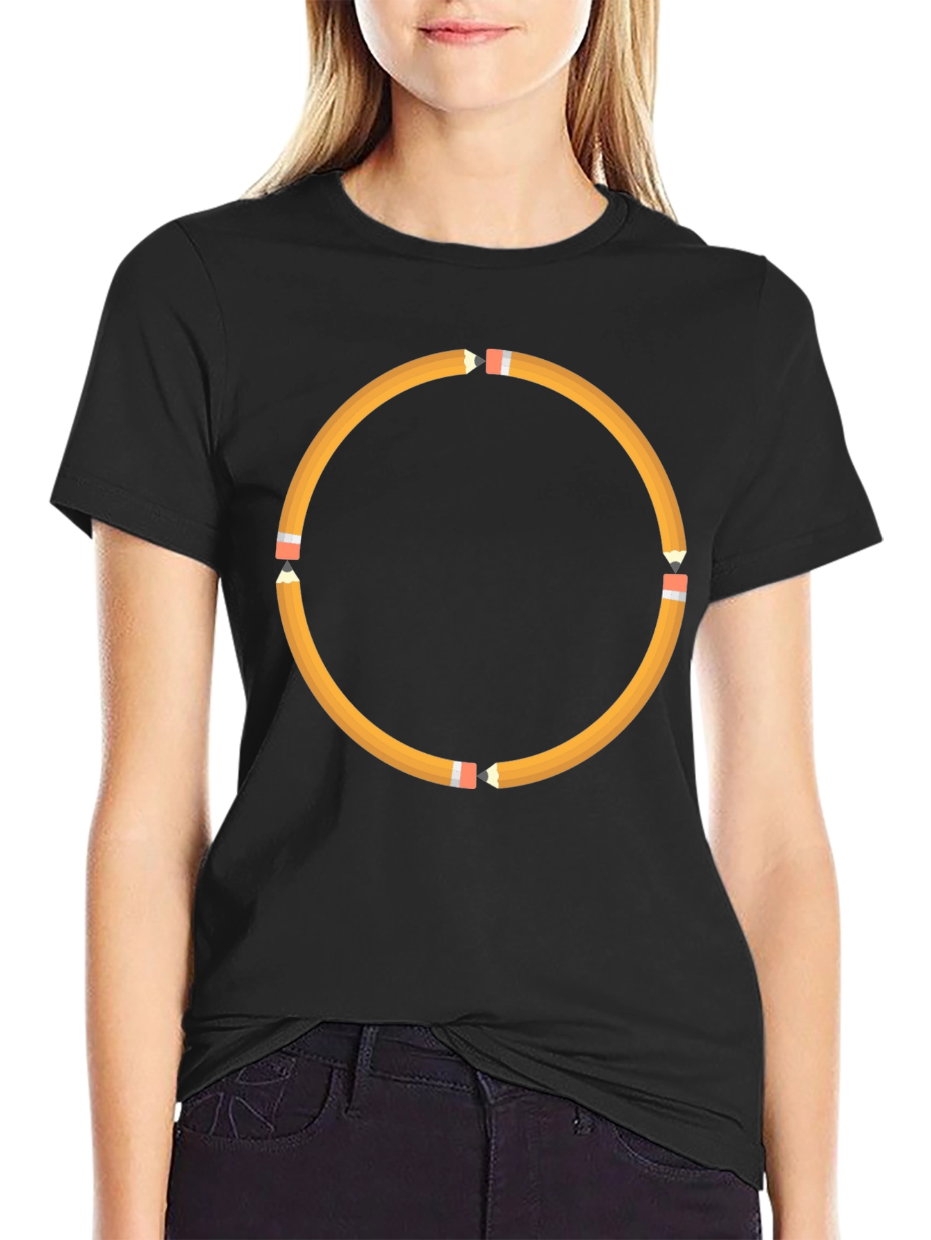 Pencil Circle Black T-Shirt