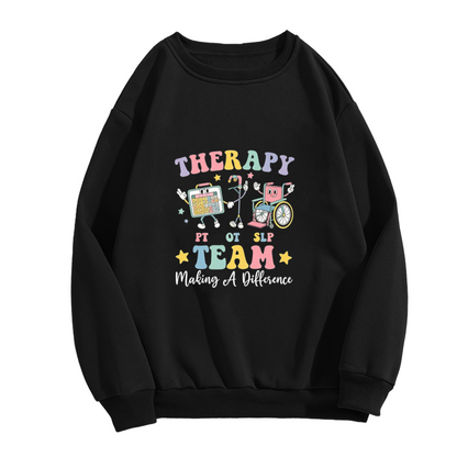 Therapy Team PT OT SLP Cute Groovy Graphic Crewneck Sweatshirt