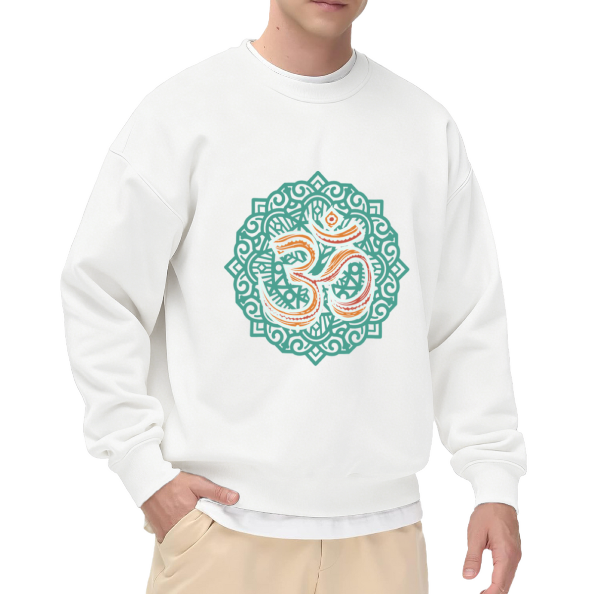 Om Symbol Mandala Spiritual Meditation Yoga Lover Crewneck Sweatshirt