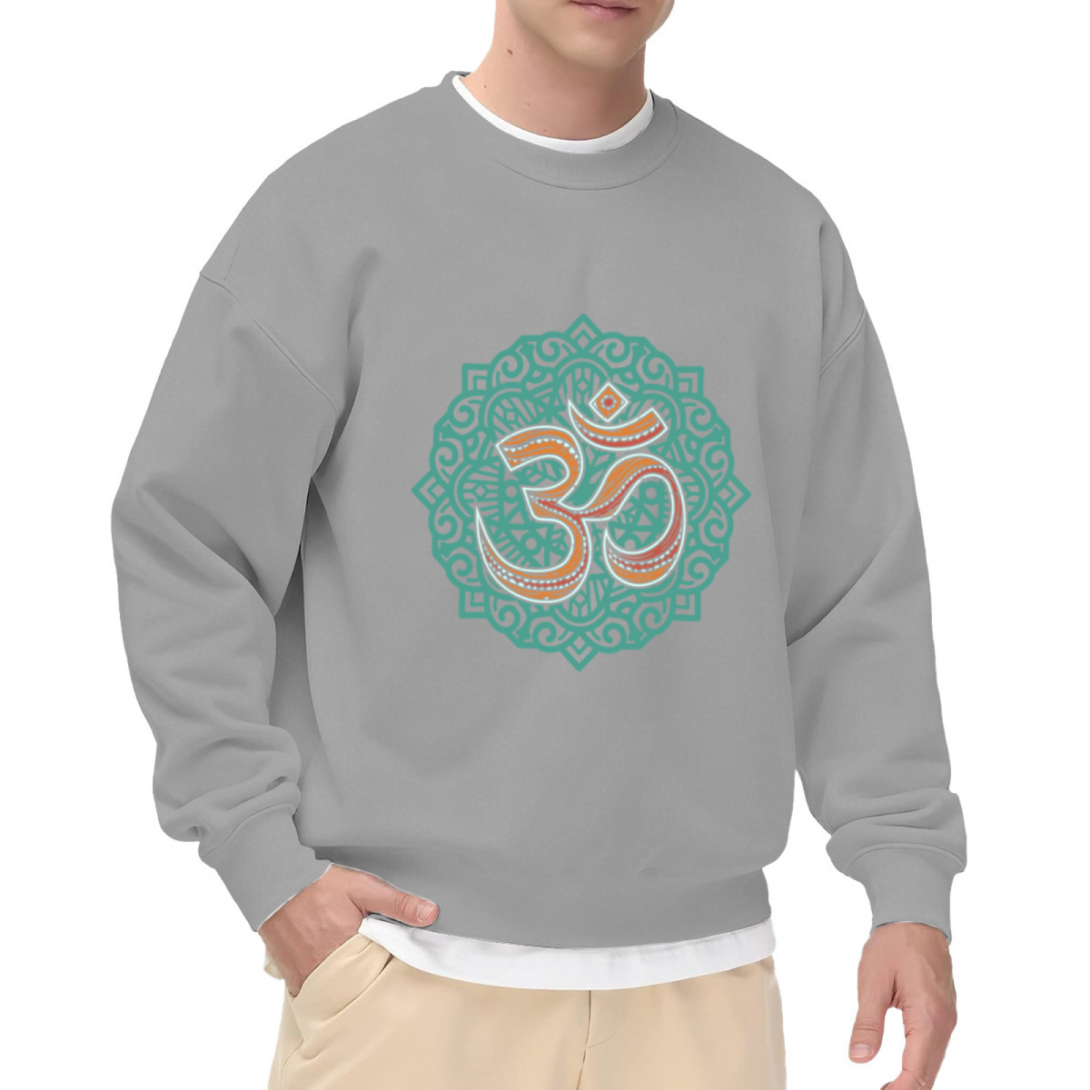 Om Symbol Mandala Spiritual Meditation Yoga Lover Crewneck Sweatshirt