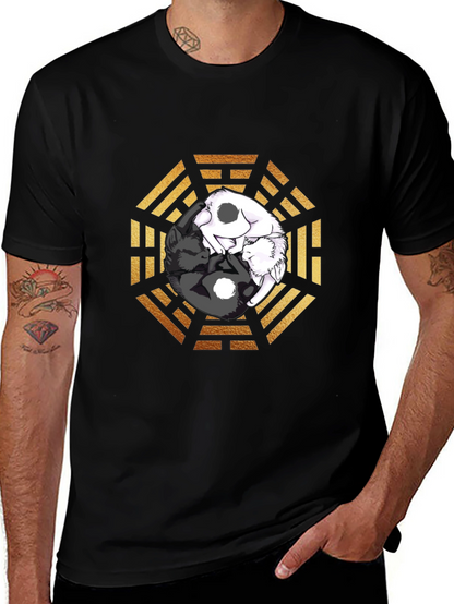 Yin Yang Cats Graphic T-Shirt