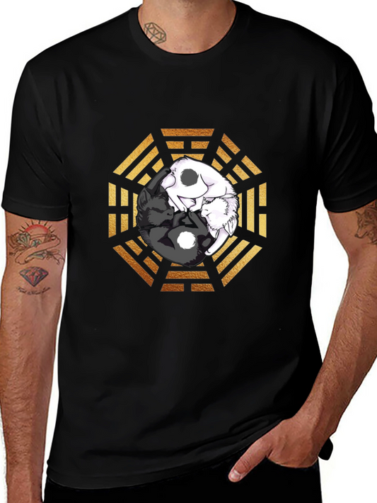 Yin Yang Cats Graphic T-Shirt