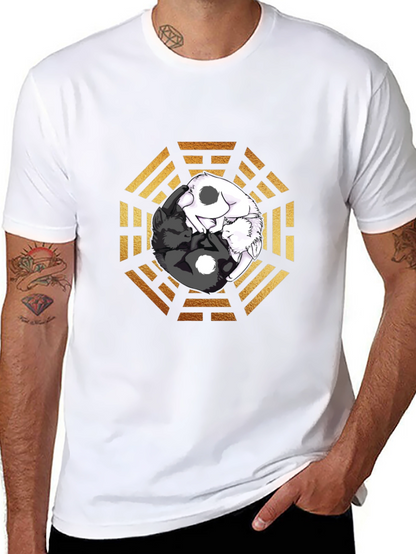 Yin Yang Cats Graphic T-Shirt