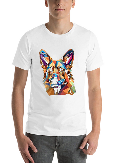 Geometric Dog Head Graphic T-Shirt