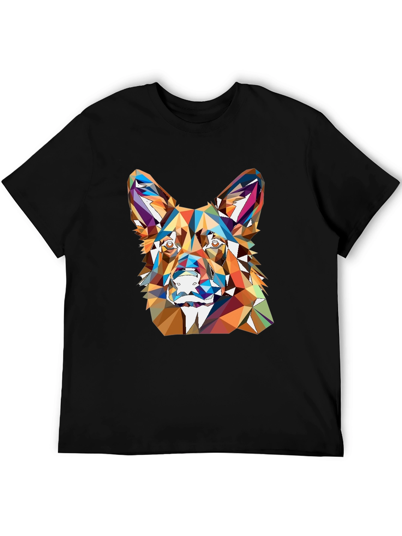 Geometric Dog Head Graphic T-Shirt