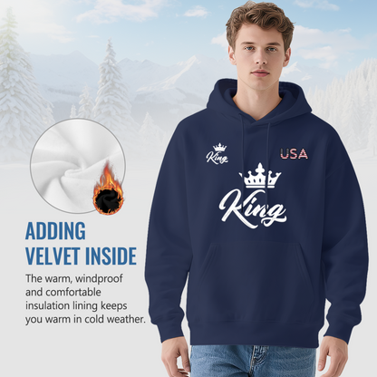 King Crown USA Hip?Hop Fashion Pullover Hoodie