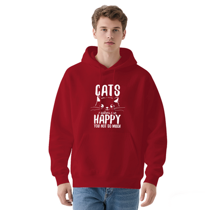 Cats Make Me Happy Sarcastic Cat Graphic Hoodie, Comfort Loungewear