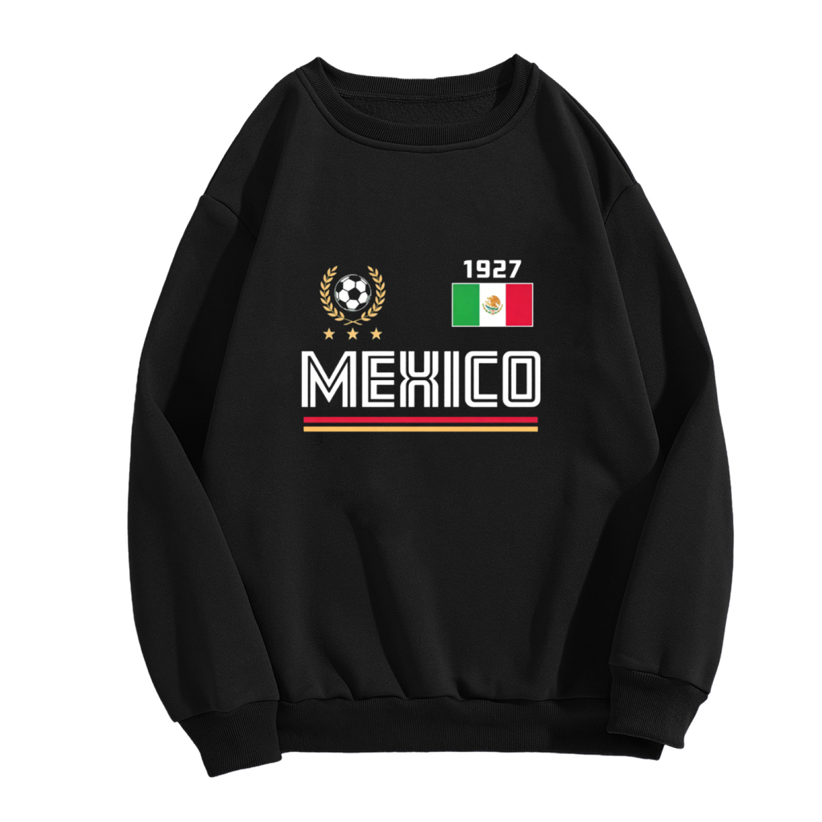 Mexico National Soccer Team 1927 Retro Sport Crewneck Sweatshirt (Black)