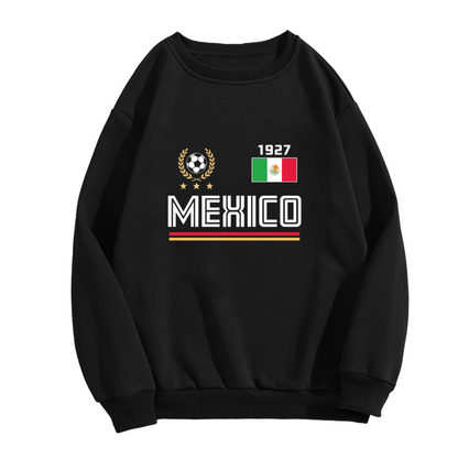 Mexico National Soccer Team 1927 Retro Sport Crewneck Sweatshirt (Black)