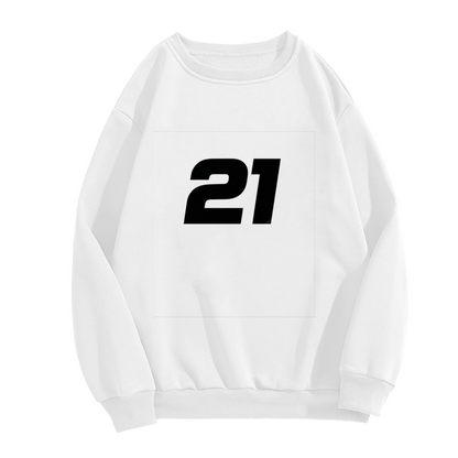 Bold Simple Number 21 Sporty Crewneck Sweatshirt