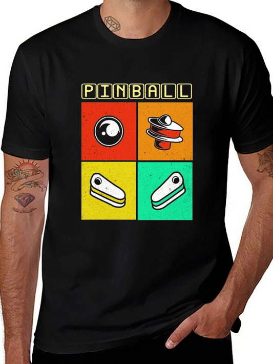 Retro Pinball Graphic Tee - Vintage Gamer Shirt