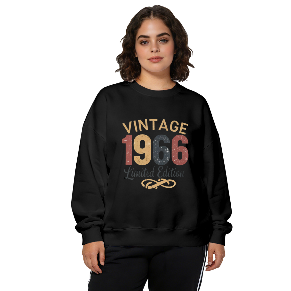 Motorcycle Heartbeat Gear Shift Graphic Black Crewneck Sweatshirt