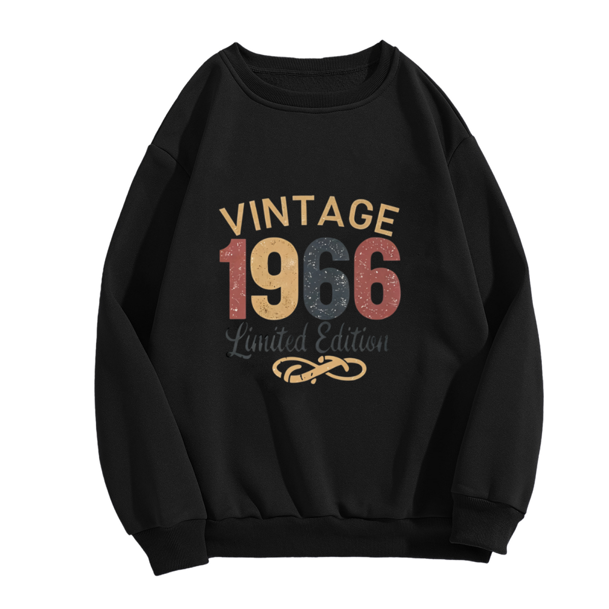 Motorcycle Heartbeat Gear Shift Graphic Black Crewneck Sweatshirt