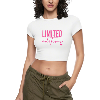 Limited Edition Pink Heart Trendy Black Crop Top