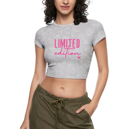 Limited Edition Pink Heart Trendy Black Crop Top