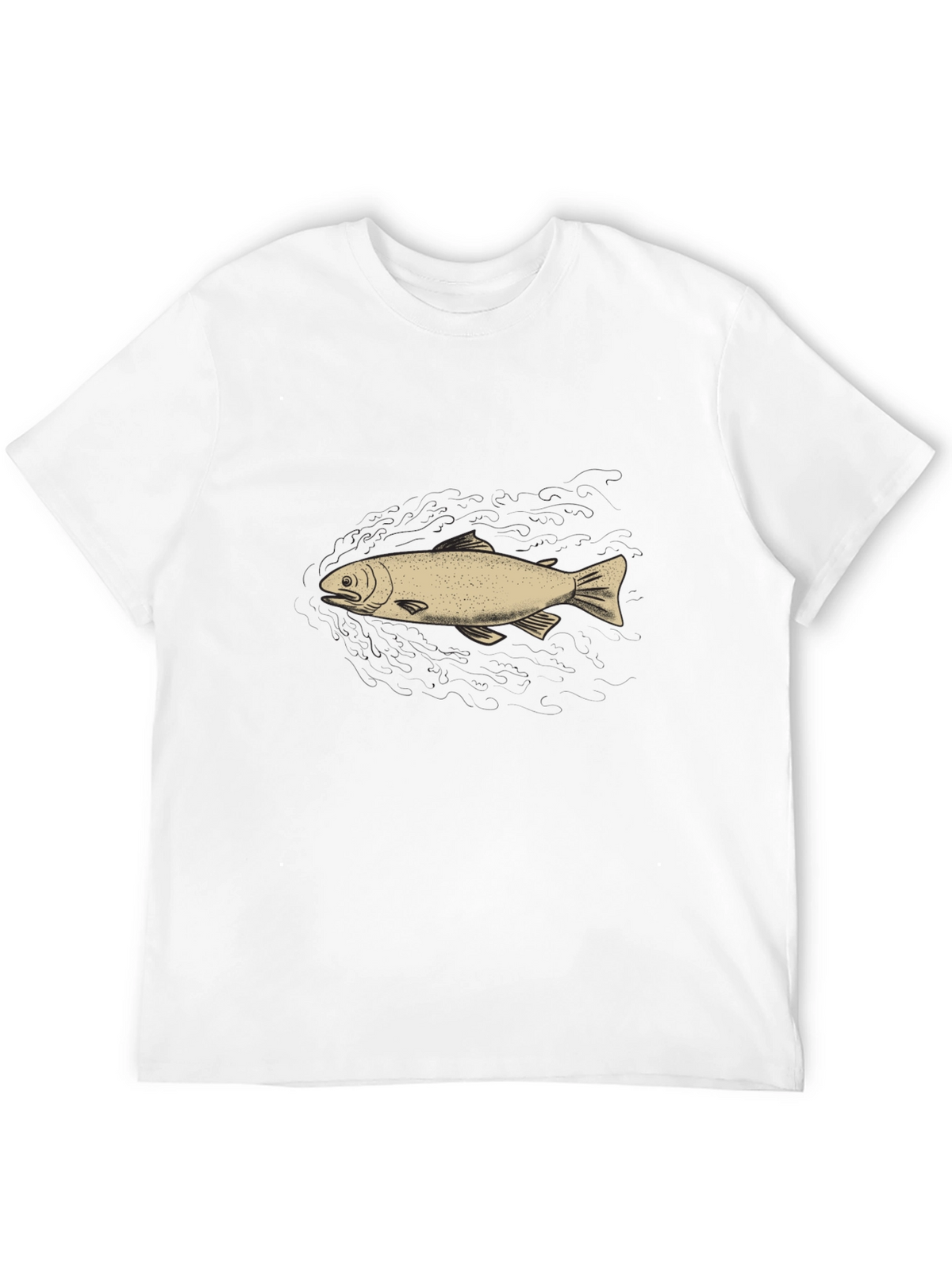 Mens Black Graphic Tee - Fish Design