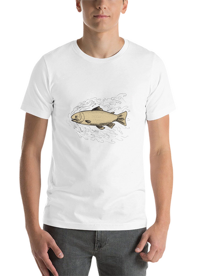Mens Black Graphic Tee - Fish Design