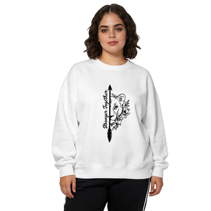 Strong Together Lioness Arrow Line Art Crewneck Sweatshirt