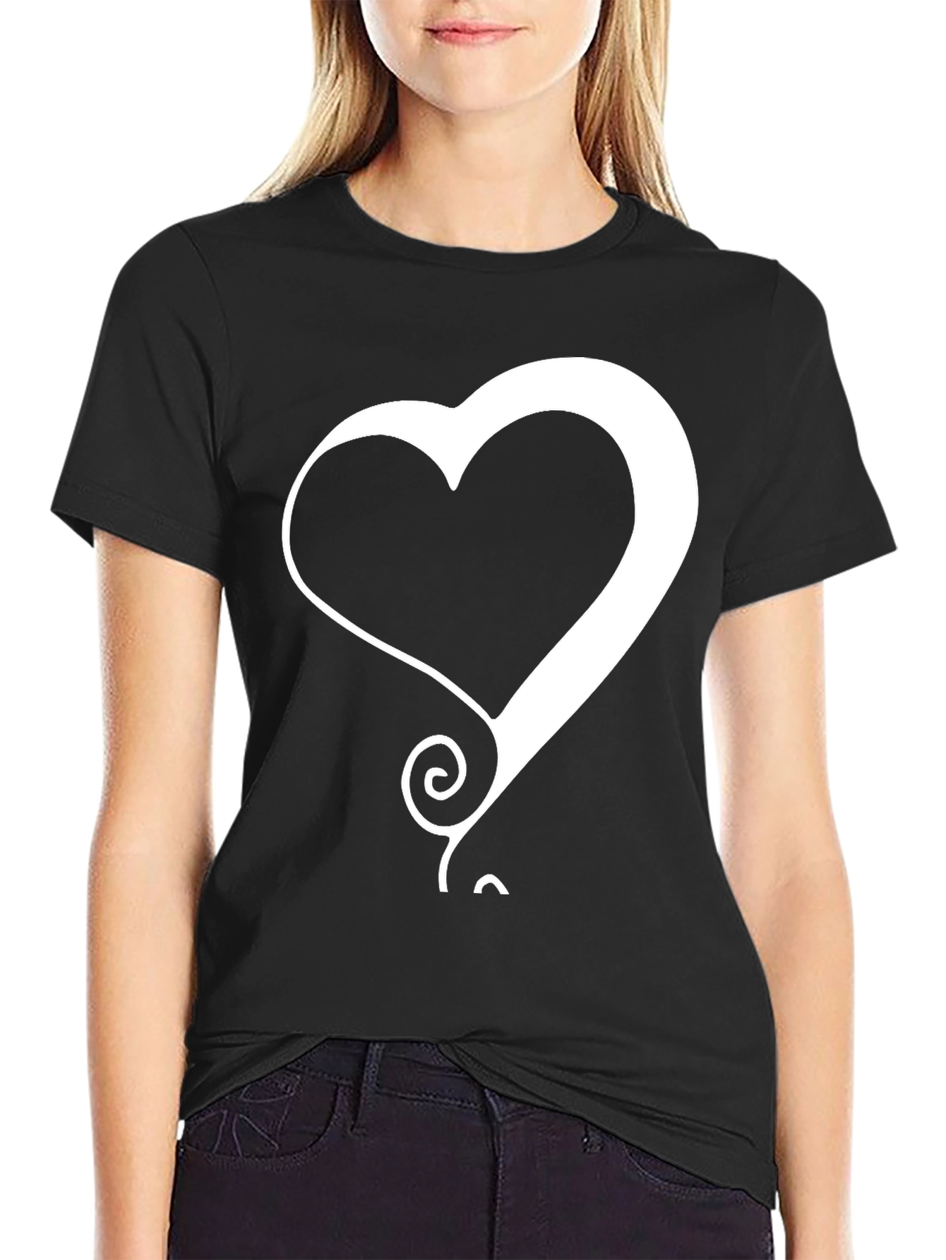 Heart Graphic Black T-Shirt
