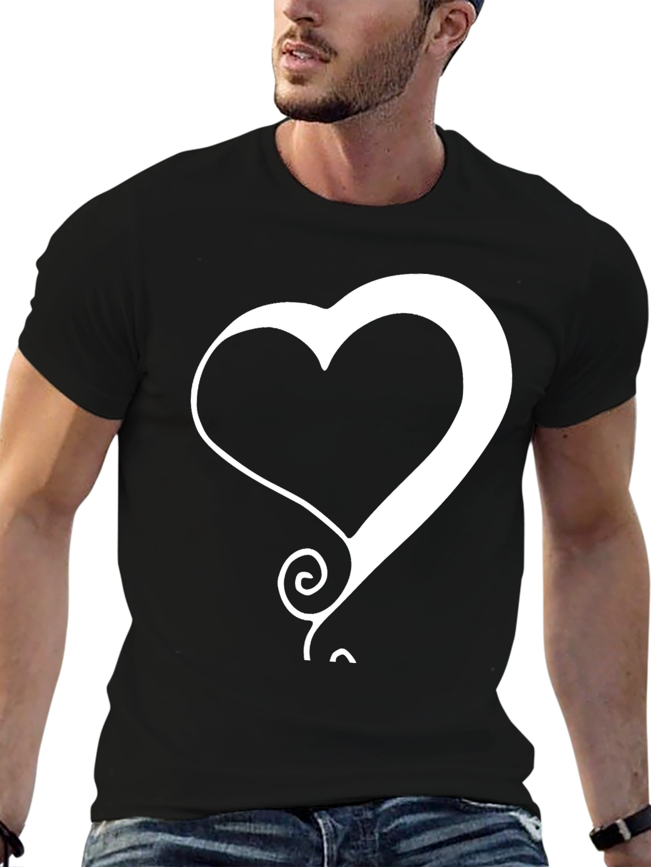 Heart Graphic Black T-Shirt