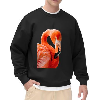 Realistic Flamingo Vivid Animal Art Graphic Crewneck Sweatshirt