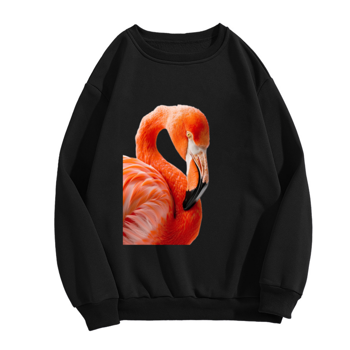 Realistic Flamingo Vivid Animal Art Graphic Crewneck Sweatshirt