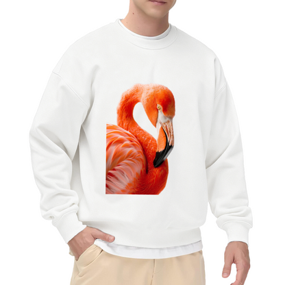 Realistic Flamingo Vivid Animal Art Graphic Crewneck Sweatshirt