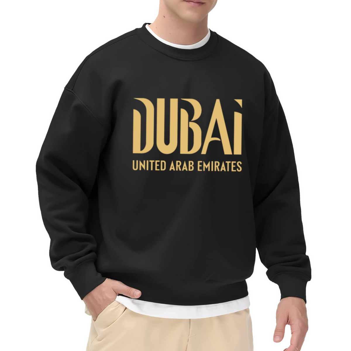 Dubai United Arab Emirates Trendy City Typography Crewneck Sweatshirt