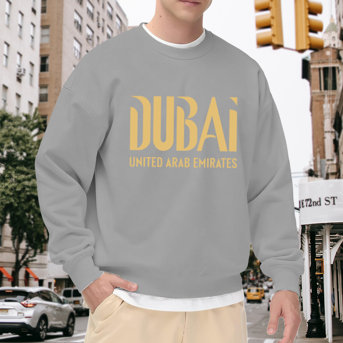 Dubai United Arab Emirates Trendy City Typography Crewneck Sweatshirt