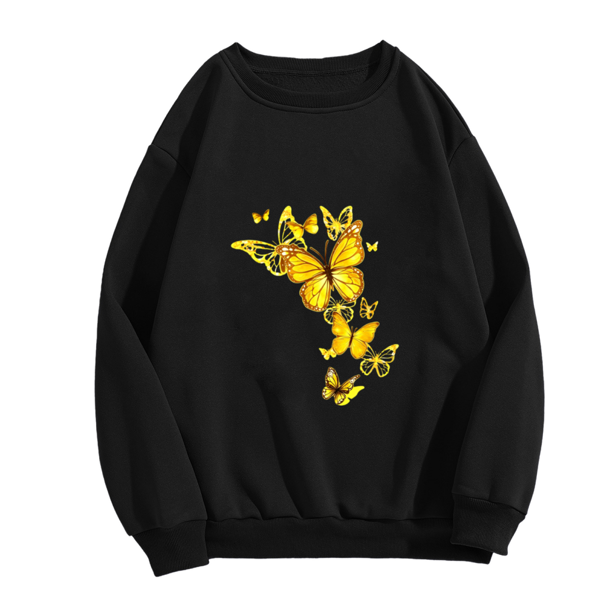 Brilliant Gold Monarch Butterflies Statement Crewneck Sweatshirt